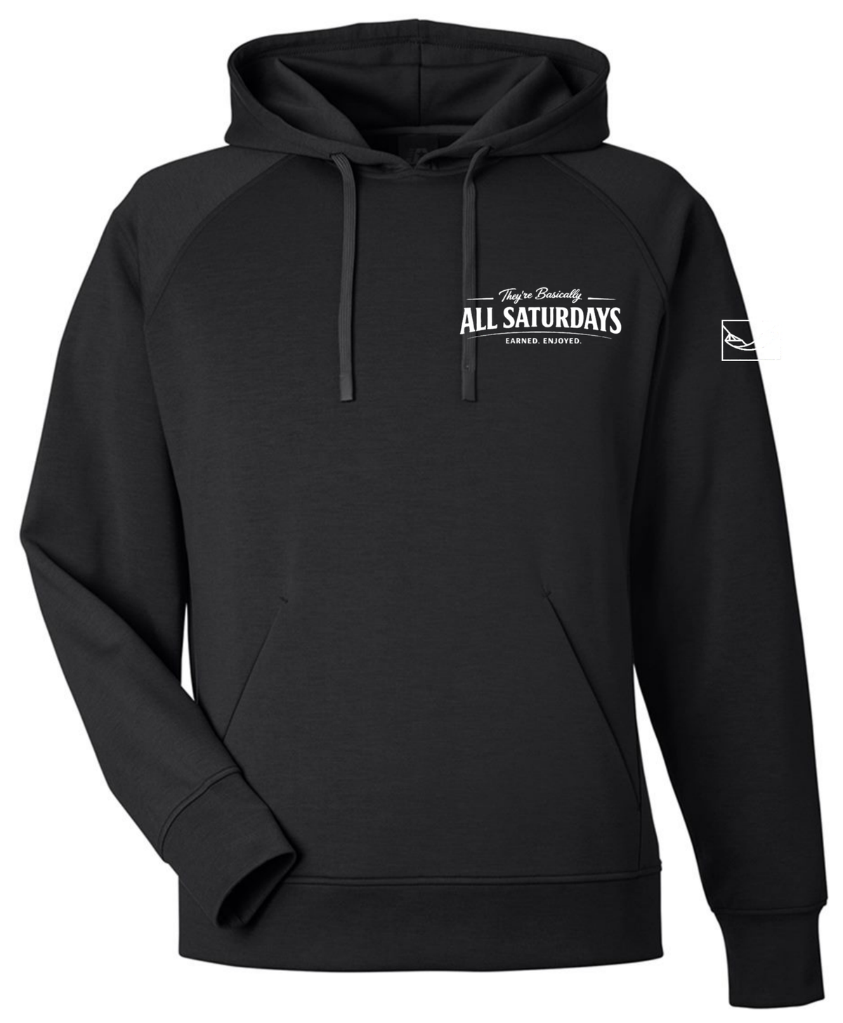 Apex Fleece Hoodie — Black — Front