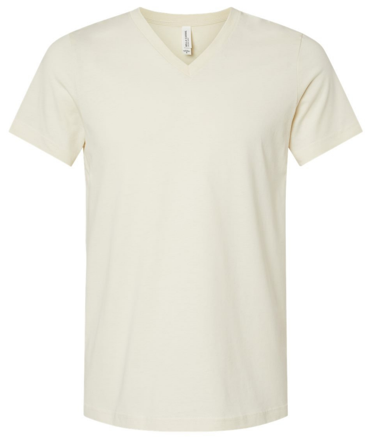 Ring-Spun V-Neck Tee — Natural — Front