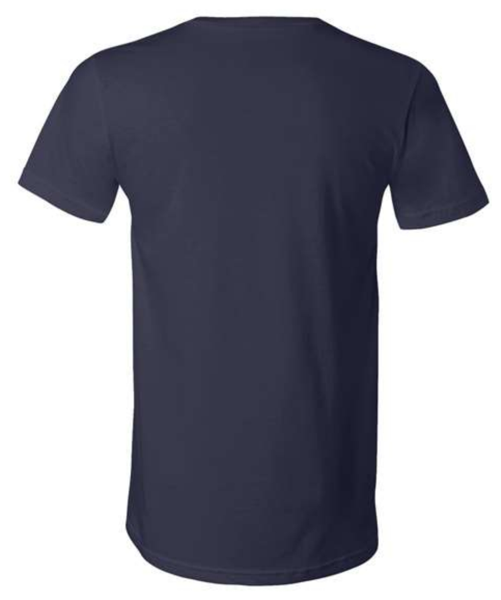 Ring-Spun V-Neck Tee — Navy — Back