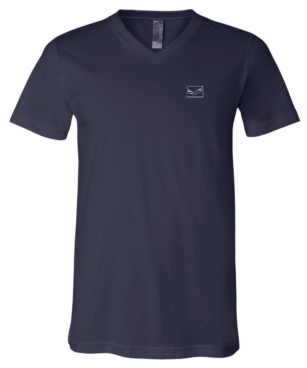 Ring-Spun V-Neck Tee — Navy — Front