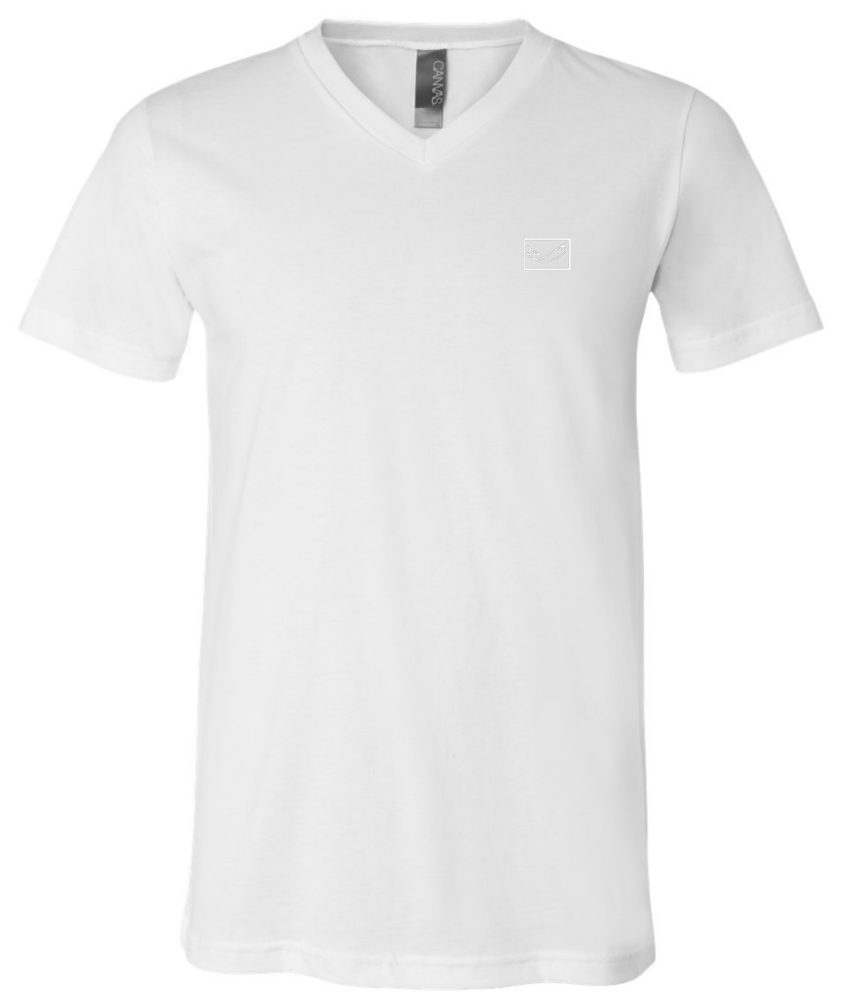 Ring-Spun V-Neck Tee — White — Front